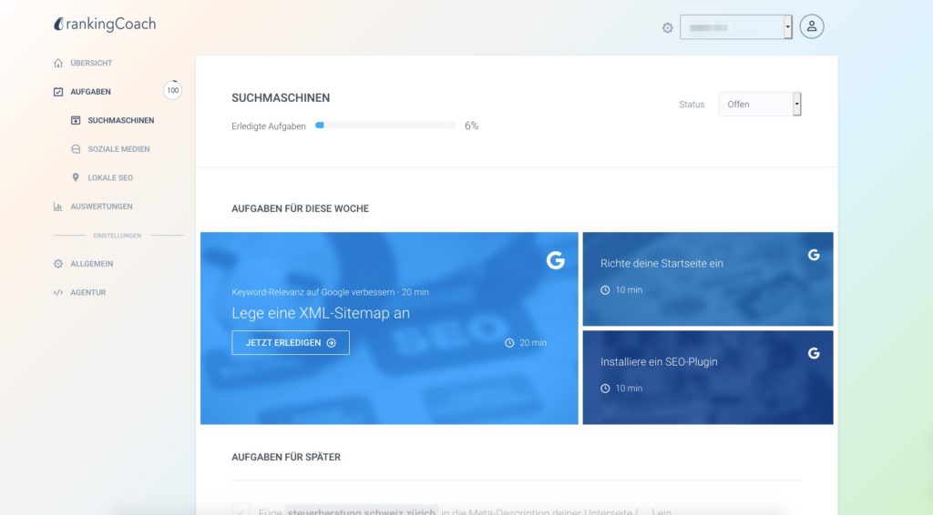 SEO selber machen? Schritt für Schritt mit <i>rankingCoach</i>. 2